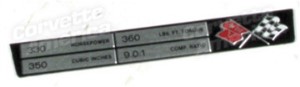 Console Dataplate. 350/330 71