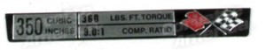 Console Dataplate. LT-1 72