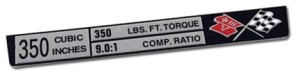 Console Dataplate. L-82 73