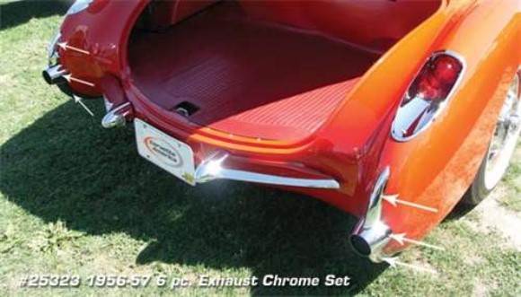 Exhaust Chrome. 6 Piece Set 56-57