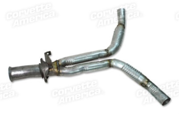 Exhaust Pipe. Rear Y W/Heat Shields 86-90