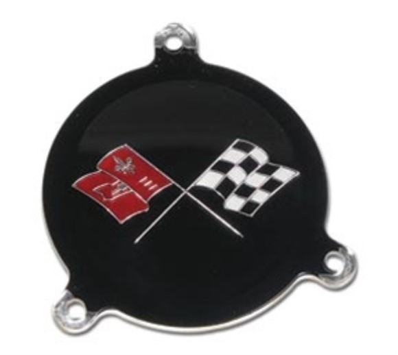 Emblem. Hubcap Spinner W/Black Upper LH 65-66