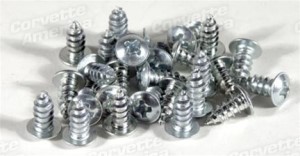 Windshield Molding Clip Screw Set. Coupe 64-67