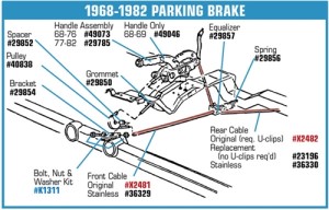 Park Brake Handle. Reproduction 76-82