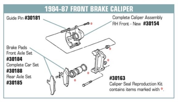 Brake Pads. Car Set 84-87