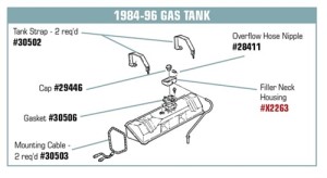 Gas Tank Straps. 84-96