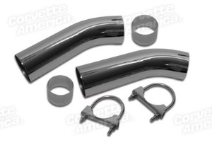 Exhaust Extensions. Curved Non-Flared Stainless Steel 74-82