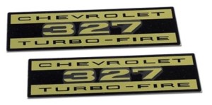 Decals. Valve Cover Chevrolet 327 Turbo Fire Metal 62-63