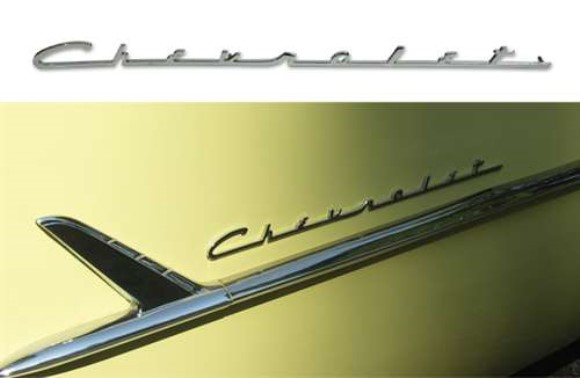 Emblems. Chevrolet Side Script 53-55