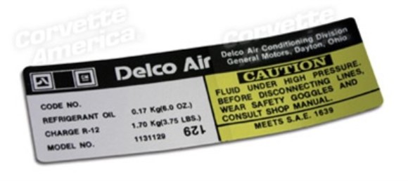 Decal. Air Conditioning Compressor Delco 77-78