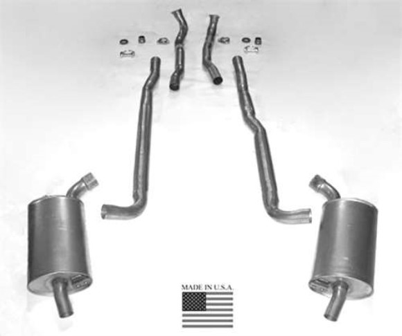 Exhaust System. 2.5 Inch 396/427 4 Speed -Separate Pipe & Muffler 65-67