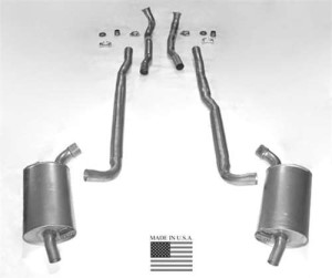 Exhaust System. 2.5 Inch 427 Auto - Separate Pipe & Muffler 66-67