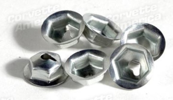 Windshield Top Molding Retainer Nuts. Convertible 6 Piece 63-67