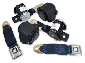 Navy Lap & Shoulder Conv. Seat Belts - Dual Retractor 74-75