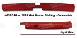 Header Molding. Red Convertible 68