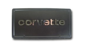 License Plate. Corvette - Black With Silver Letters 80-82