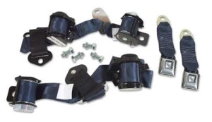 Navy Lap & Shoulder Coupe Seat Belts - Dual Retractor 74-77