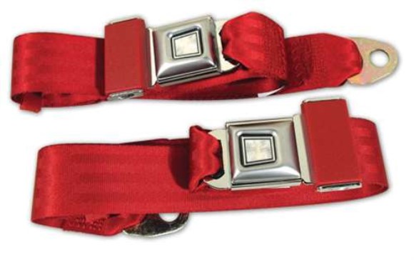 Seat Belts. Red Non-Retractable 68-96