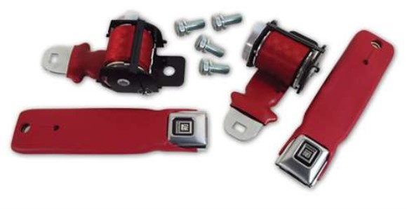 Seat Belts. Retractable Lap - Red 72-77