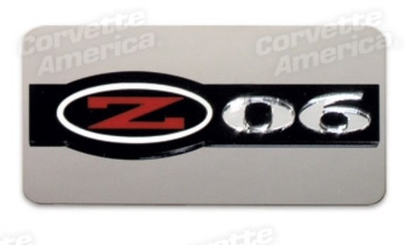 Exhaust Plate. Z06 Emblem Stainless Steel 97-04