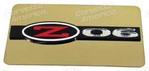 Exhaust Plate. Z06 Emblem Gold 97-04
