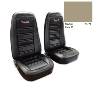 Embroidered Leather Seat Covers. Neutral 100%-Leather 74