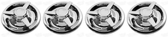 Spinner Caps. 3-Bar Straight Chrome 68-82