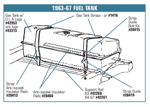 Gas Tank Support Rail. 64-67