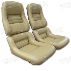 Mounted Leather Seat Covers. Doeskin Lthr/Vnyl Original 2--Bolstr 79-80