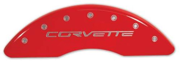 Caliper Covers Red W/Corvette Script 06-13
