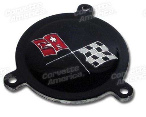 Hubcap Spinner Emblems. W/Black Upper LH - 4 Piece Set 65-66