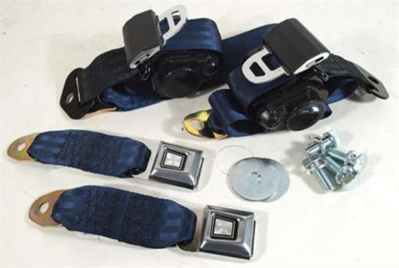 Navy Lap & Shoulder Seat Belts - Single Retractor 74-77