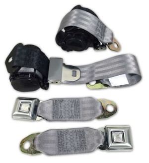 Gray Lap & Shoulder Seat Belts - Single Retractor 74-77
