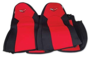 Seat Covers. Neoprene Black/Red 97-04