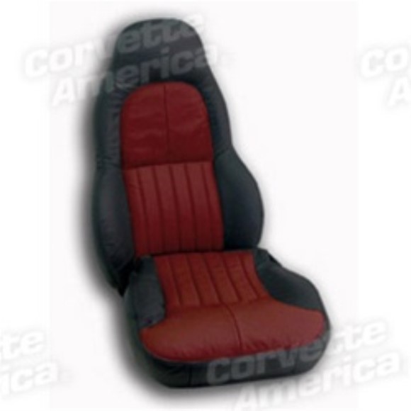 Custom 100% Leather Seat Covers. Standard - Black & Firethorn 97-04