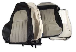 Custom 100% Leather Seat Covers. Standard - Black & Gray 97-04