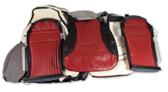Custom 100% Leather Seat Covers. Sport - Black & Firethorn 97-04