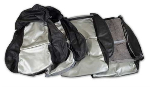 Custom 100% Leather Seat Covers Standard - Black & Gray 84-88