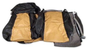 Custom 100% Leather Seat Covers Standard - Black & Saddle 84-87