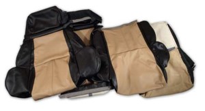 Custom 100% Leather Seat Covers Standard - Black & Beige 89-92