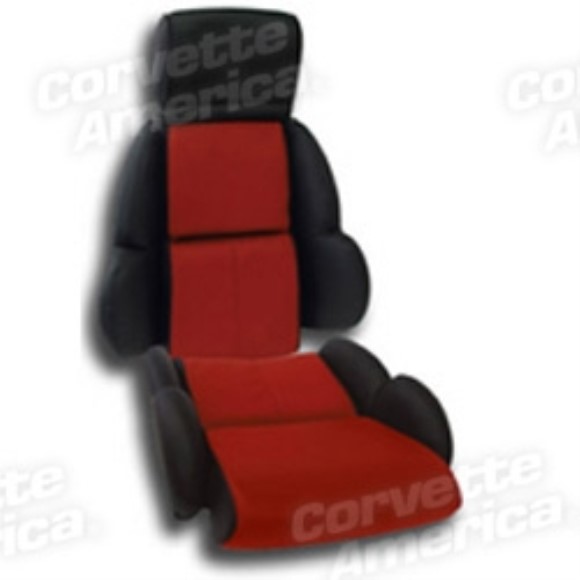Custom 100% Leather Seat Covers Standard - Black & Red 89-92