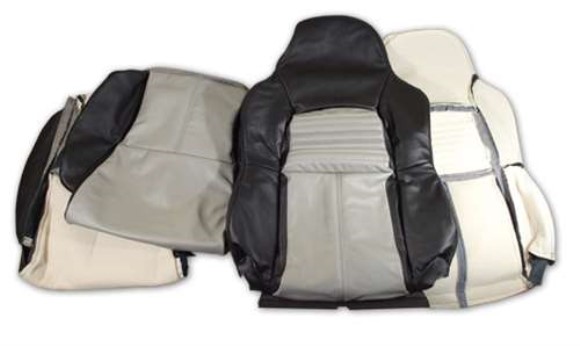 Custom 100% Leather Seat Covers Standard - Black & Gray 94-96
