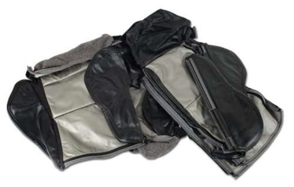 Custom 100% Leather Seat Covers Sport - Black & Gray 84-88