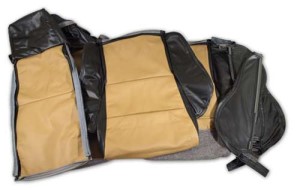 Custom 100% Leather Seat Covers Sport - Black & Saddle 84-87