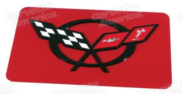 Exhaust Plate - Torch Red With C5 Logo 97-04