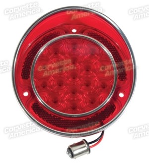 LED Tail Light W/SS Rim - Red 68-73