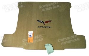 Cashmere Cargo Mat with C6 Logo & Corvette Script - Coupe 05-13