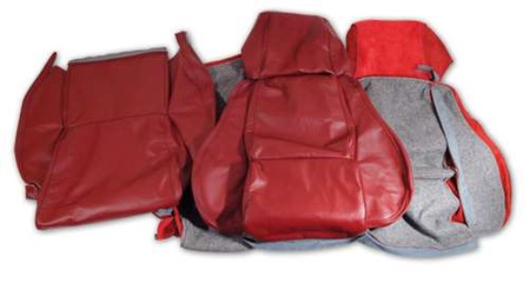 Leather Seat Covers. Red Standard No-Perforations 84-85