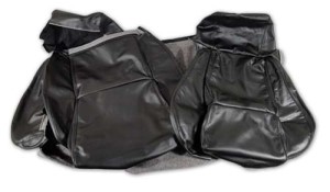 Driver Leather Seat Covers. Black Standard 84-88