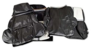 Driver Leather Seat Covers. Black Standard 89-92